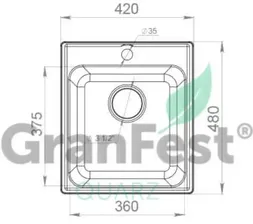 Мойка кухонная GranFest Quarz (ECO-17) GF-Z17 (черный)