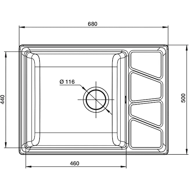 Кухонная мойка GranFest Vertex GF-V-680L Графит-3
