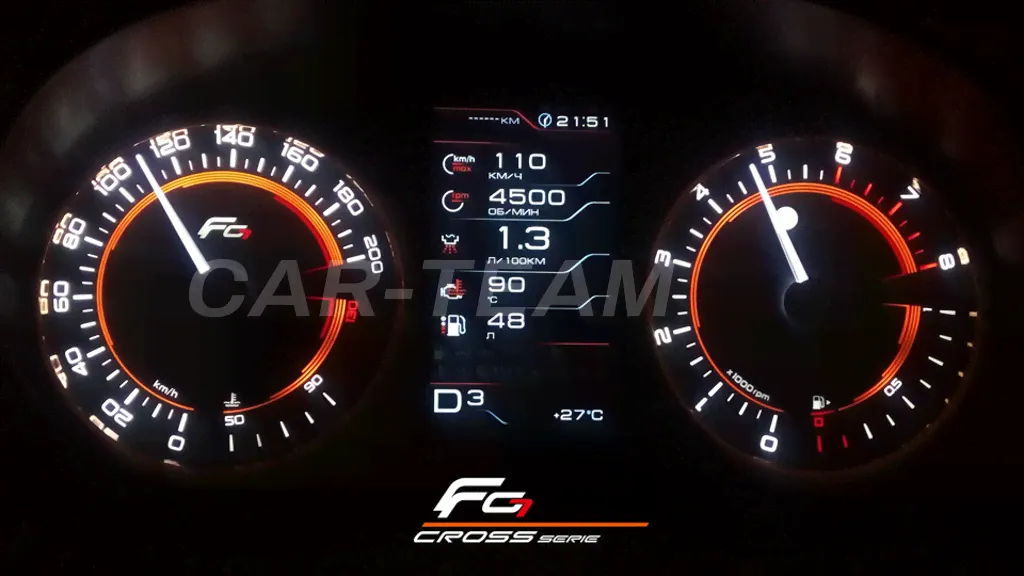 Комбинация приборов «Gamma» GF 851S Cross на Лада Калина 2, Гранта, Гранта Fl, Датсун-1