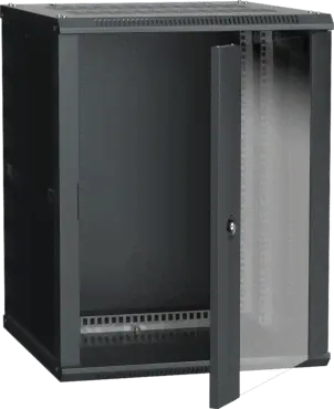 Шкаф настенный LINEA W 12U 600х600мм дверь стекло RAL 9005 ITK LWR5-12U66-GF
